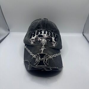 Army Skull Barbed Wire Distressed Baseball Cap Men Women One Size